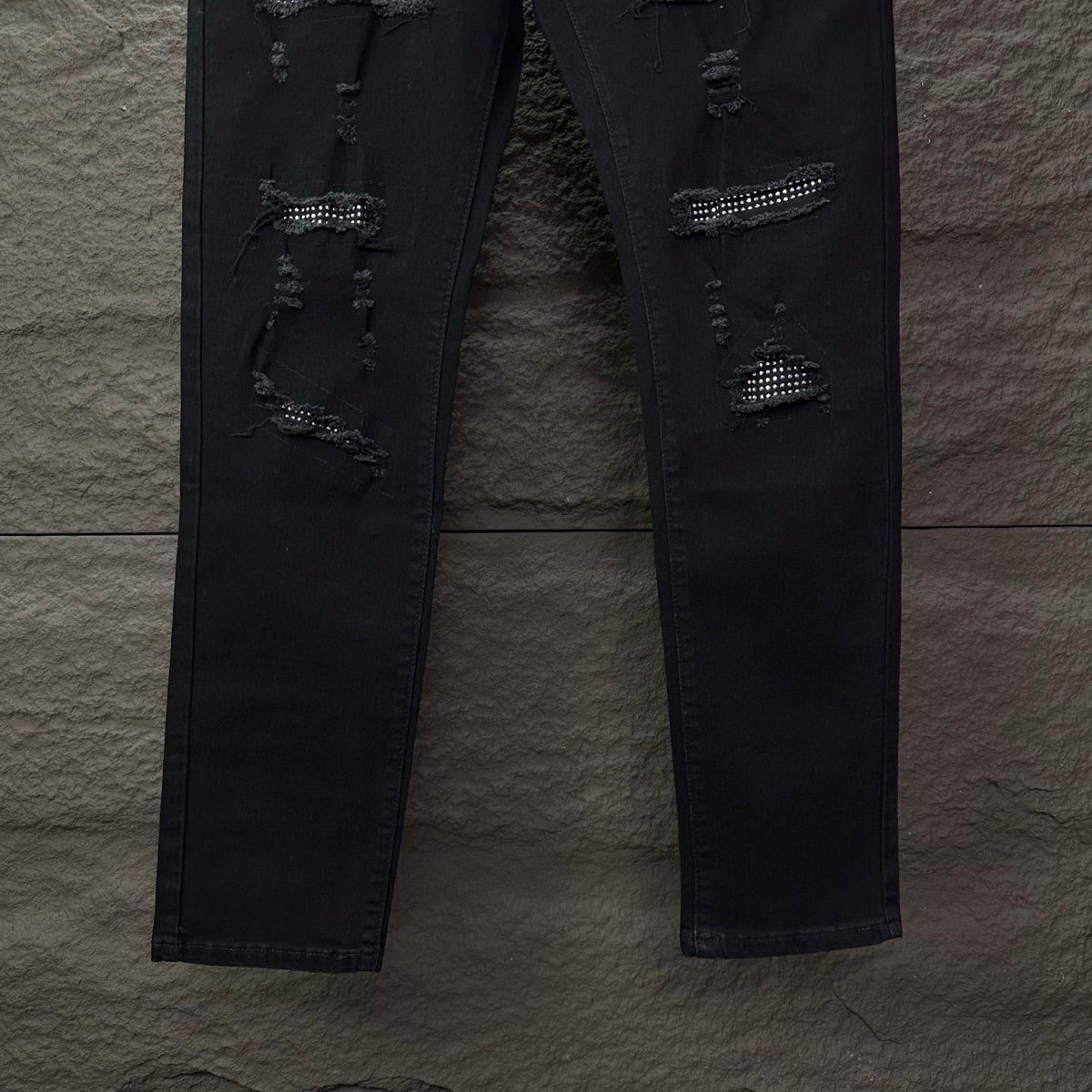 AMIRI Mesh‑Lined Multi‑Rip Distressed Slim‑Fit Denim Jeans