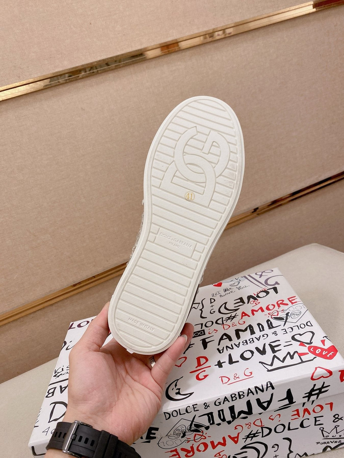 Dolce & Gabbana Crystal-Embellished Low-Top Sneakers
